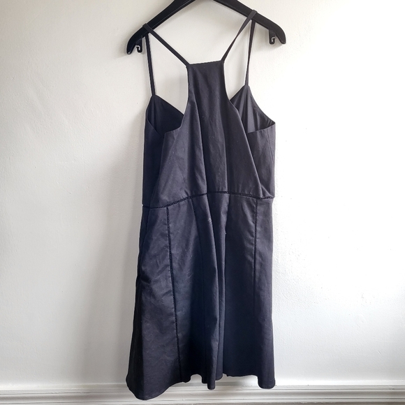 New Parker Juliet Ladder Stitch V- Neck Black Mini Dress NWT Large - Picture 11 of 14